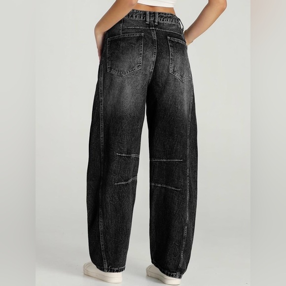 Talulah Wide Leg High Rise Soft Denim Barrel Jeans Pants Elastic Waist size 4-6 - Picture 6 of 14